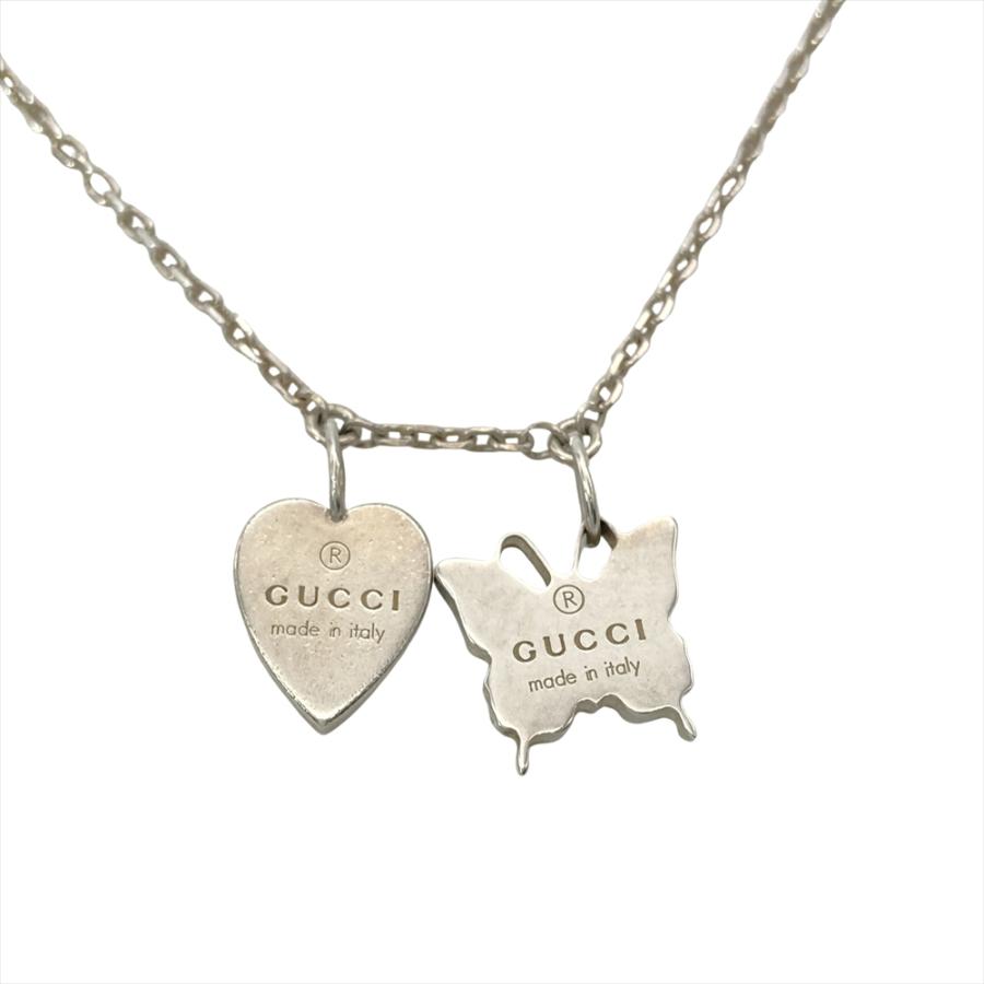 GUCCI（グッチ） ハート バタフライ ネックレス SV925 6.9g シルバー