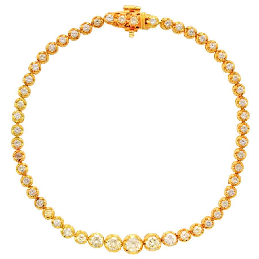 テニス ブレスレット ダイヤモンド 2.00ct K18YG 9.0g 17cm : ゴールド 
