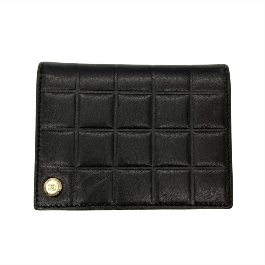 シャネル　カードケース　チョコバー　ラムスキン　名刺入れ　黒　ブラック　レザー CHANEL（シャネル） ココマーク チョコバー カードケース ラムスキン