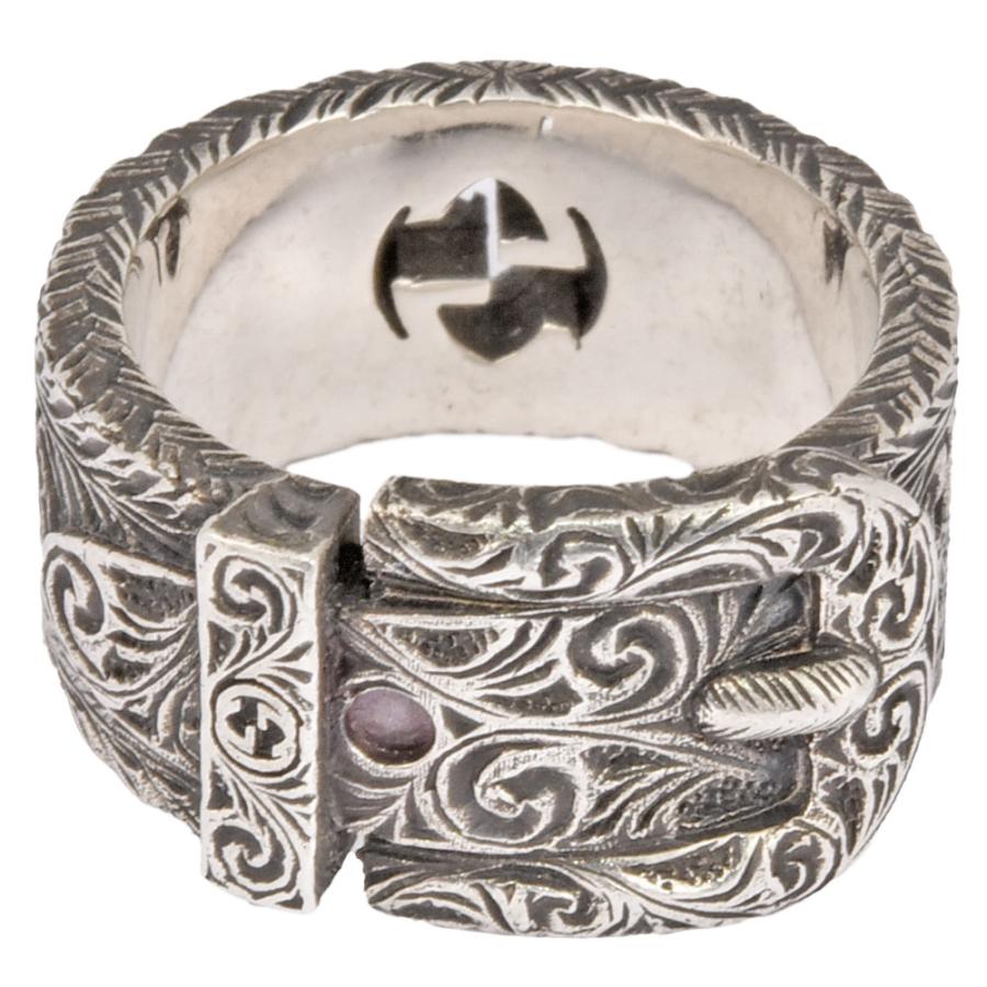 GUCCI ガーデン アラベスク ベルトモチーフ リング SV925 21号 GUCCI ガーデン アラベスク ベルトモチーフ リング SV925 21号 - メルカリ