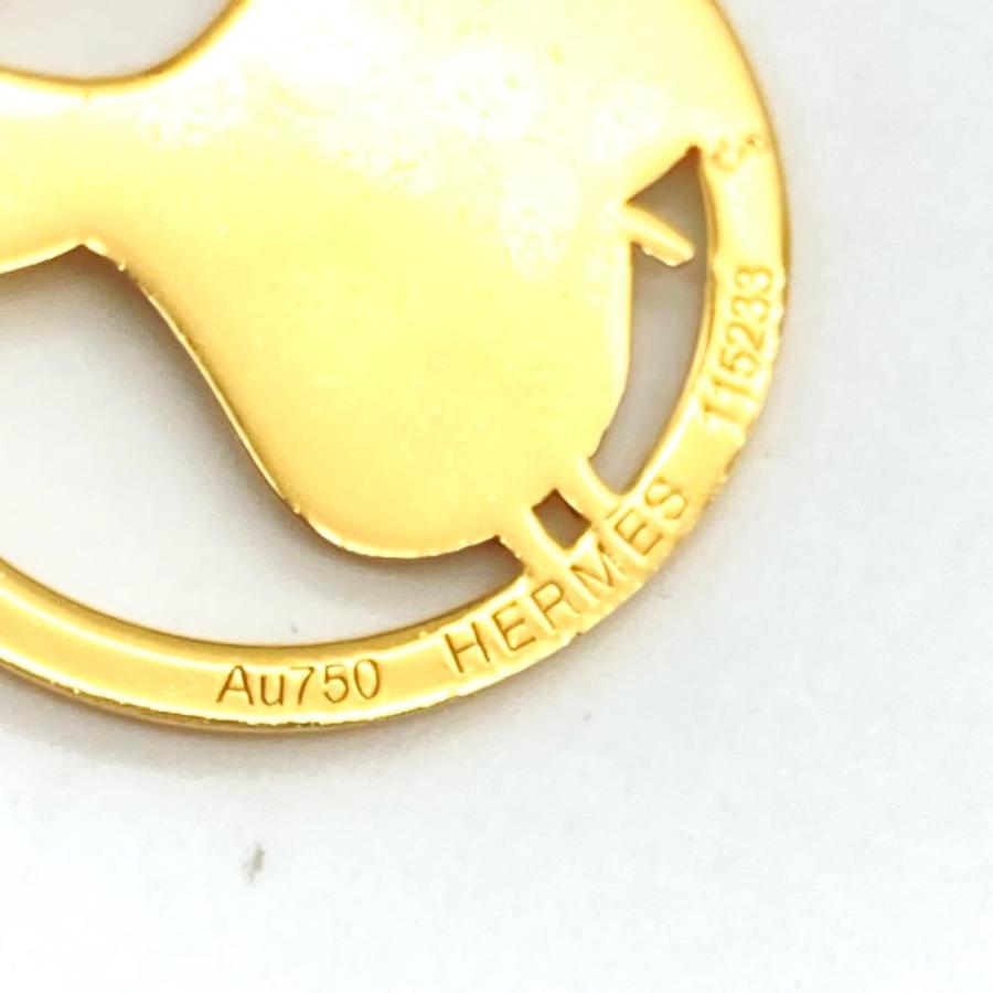 HERMES（エルメス） サドル 馬具モチーフ ペンダントトップ K18YG