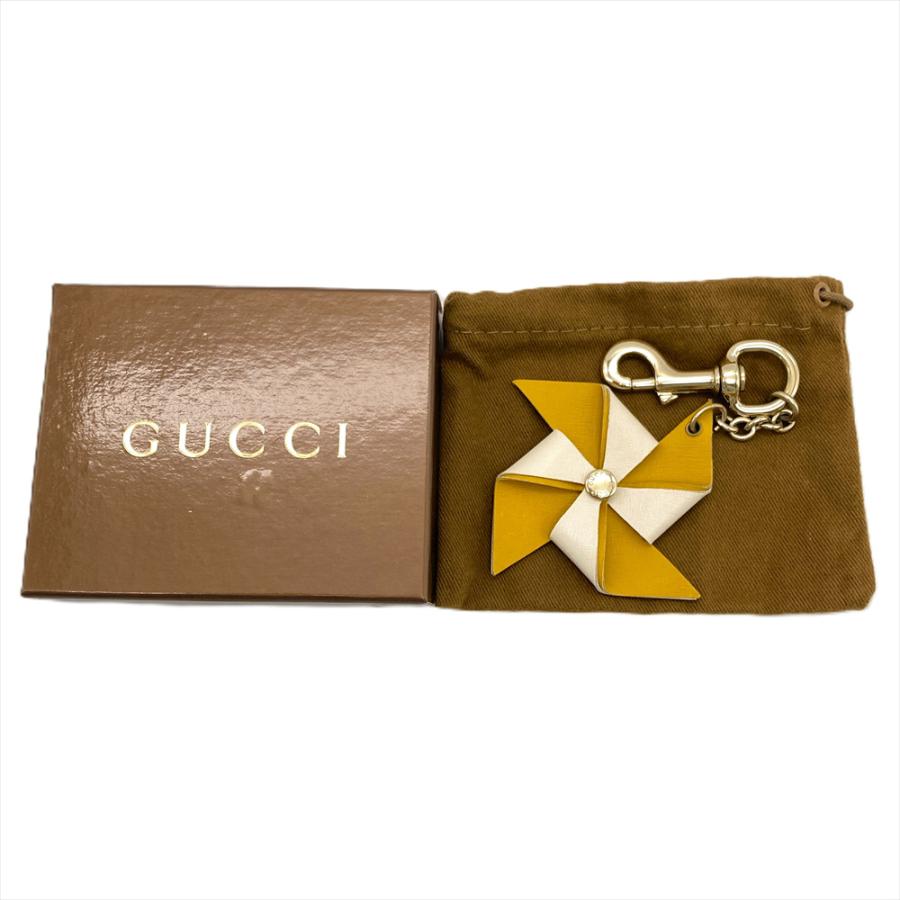 GUCCI（グッチ） ウィンドミル キーホルダー レザー イエロー