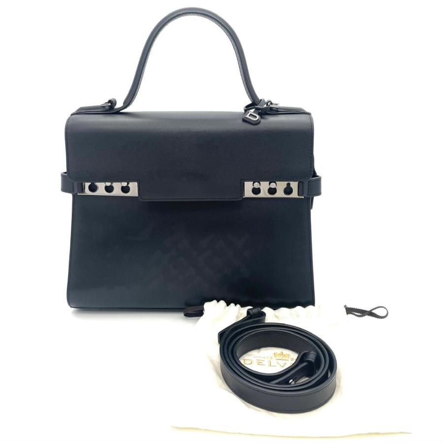 デルヴォー DELVAUX タンペート MM ハンドバッグ レザー ブラック