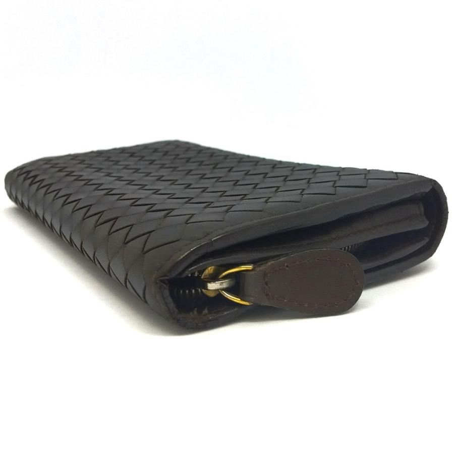 BOTTEGA VENETA 長財布 イントレチャート　ブラウン　レザー ボッテガヴェネタ BOTTEGA VENETA イントレチャート 長財布