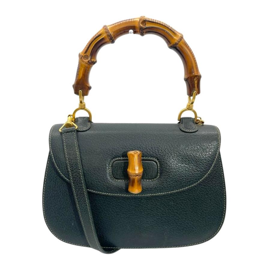 バンブー グッチ GUCCI ハンドバッグ レザー 000 29 0633 グリーン