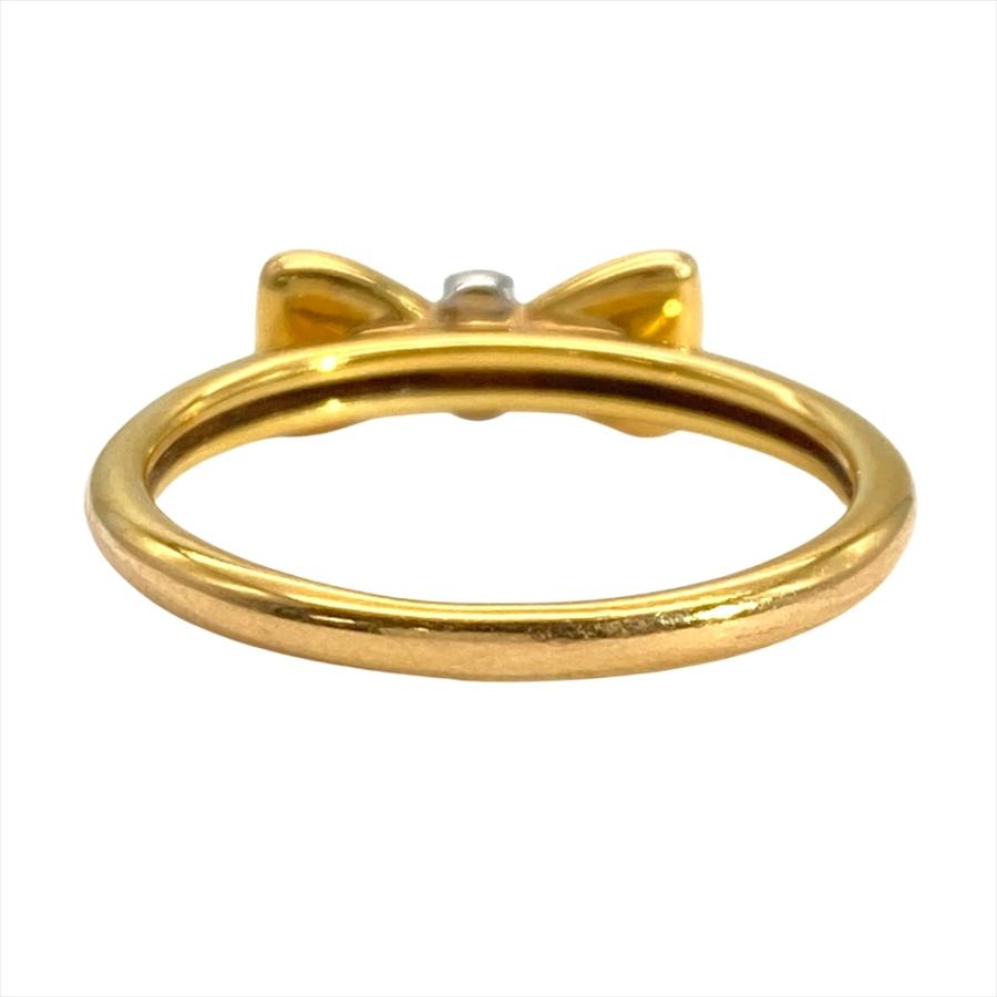 美品✨ポンテヴェキオ リボンモチーフリング K18 0．05ct　１２号 Ponte Vecchio（ポンテヴェキオ） リボン リング 指輪 サファイア 0.16