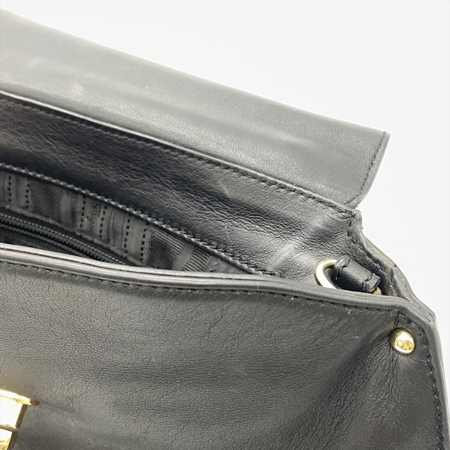 フェラガモ Ferragamo ガンチーニ ハンドバッグ 2WAY レザー ブラック