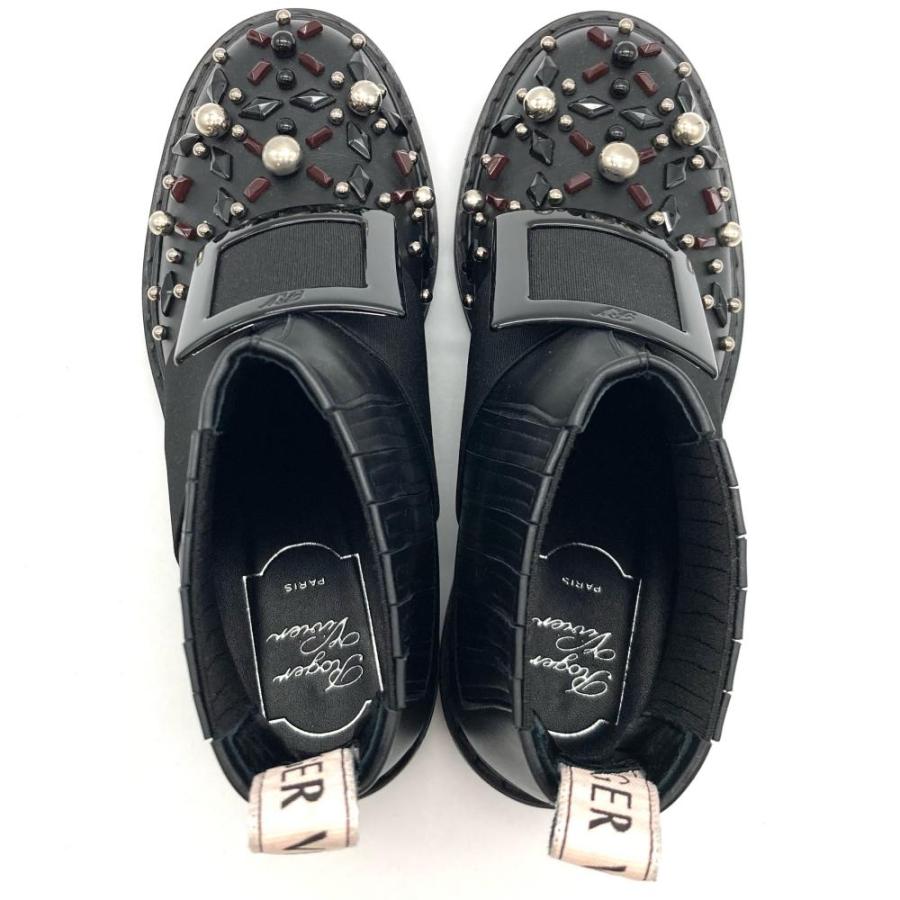 ロジェヴィヴィエ Roger vivier ビジュー サイドゴア ブーツ ブラック