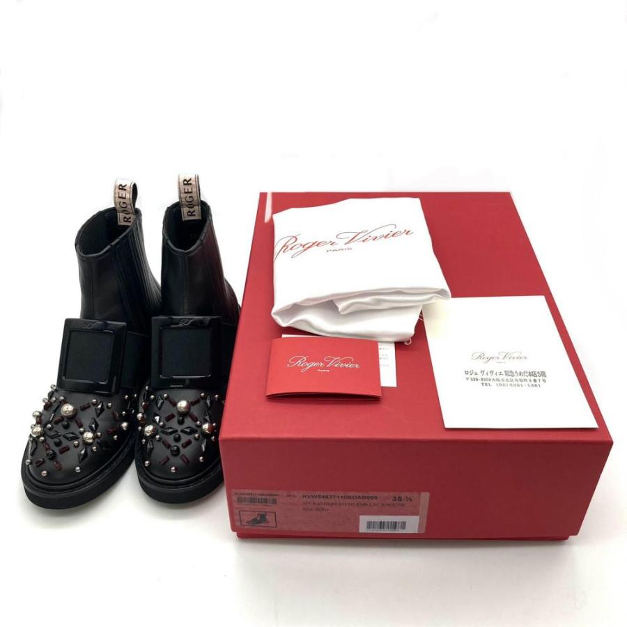 ロジェヴィヴィエ Roger vivier ビジュー サイドゴア ブーツ ブラック