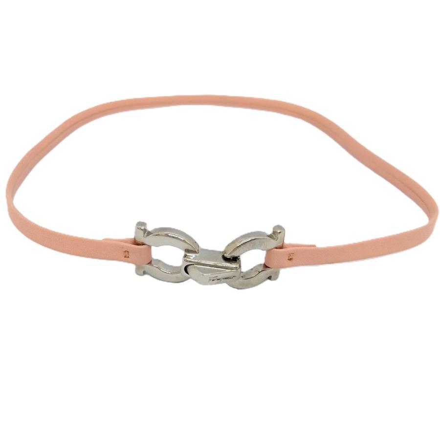 フェラガモ Ferragamo ガンチーニ ブレスレット レザーg ピンク