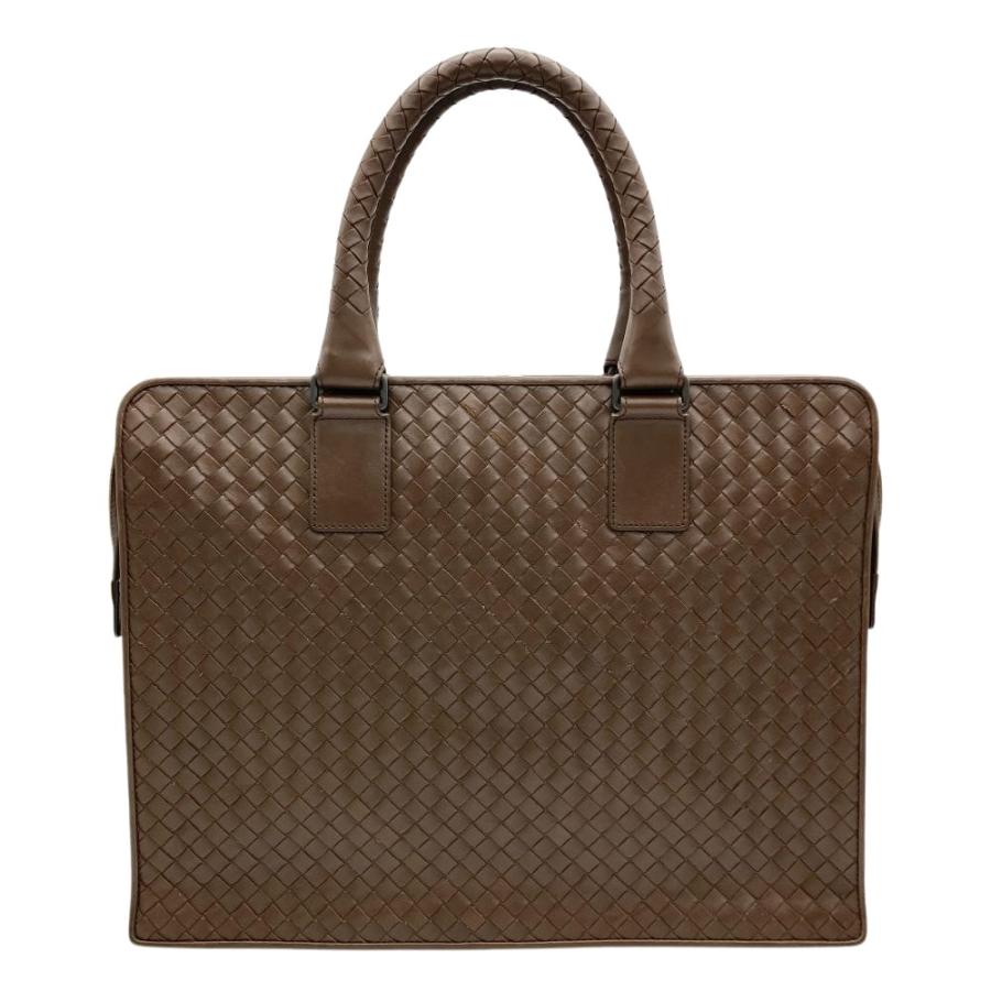 BOTTEGA VENETA イントレチャート レザー　ビジネスバッグ ブラウン ボッテガヴェネタ BOTTEGA VENETA イントレチャート ビジネスバッグ
