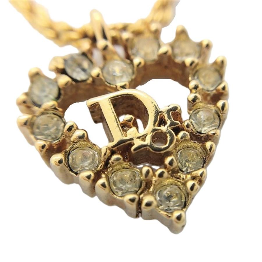 クリスチャンディオール ハートロゴ ネックレス ラインストーン Christian Diorハートロゴ ラインストーン ネックレス GP | CREE