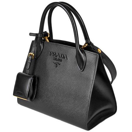 PRADA プラダ モノクロームバッグ 2WAYハンドバッグ ショルダー付  