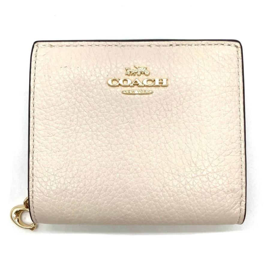 COACH（コーチ） 二つ折り財布 レザー C2862 ホワイト : ゴールド