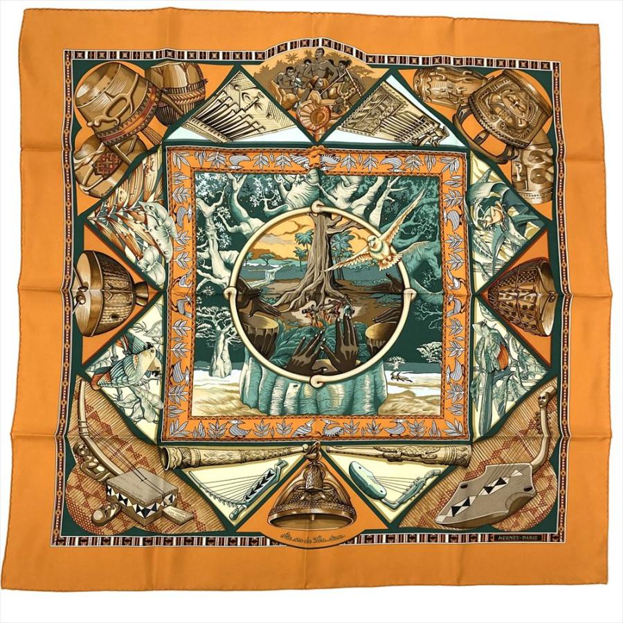 HERMES（エルメス） カレ90 Au son du Tam-Tam スカーフ シルク
