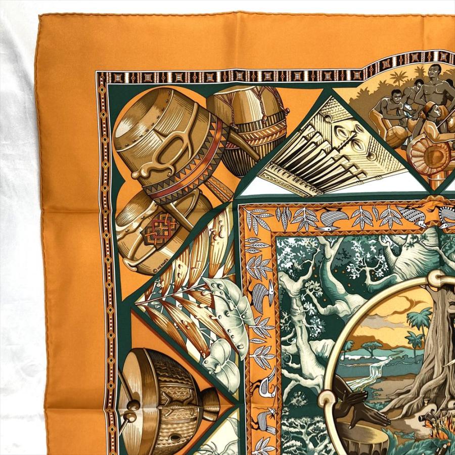 HERMES（エルメス） カレ90 Au son du Tam-Tam スカーフ シルク 