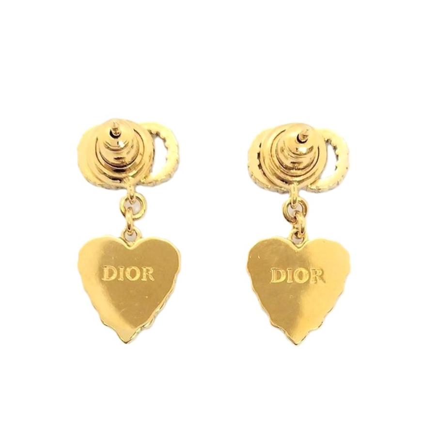 美品 ディオール ピアス 片耳 ロゴ CD ゴールド ラインストーン 美品 ディオール ピアス 片耳 ロゴ CD ゴールド ラインストーン