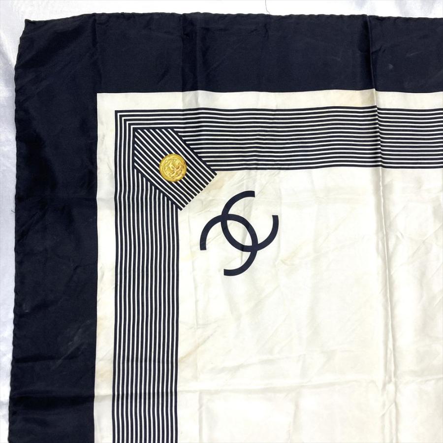 CHANEL（シャネル） ココマーク コイン スカーフ シルク ブラック
