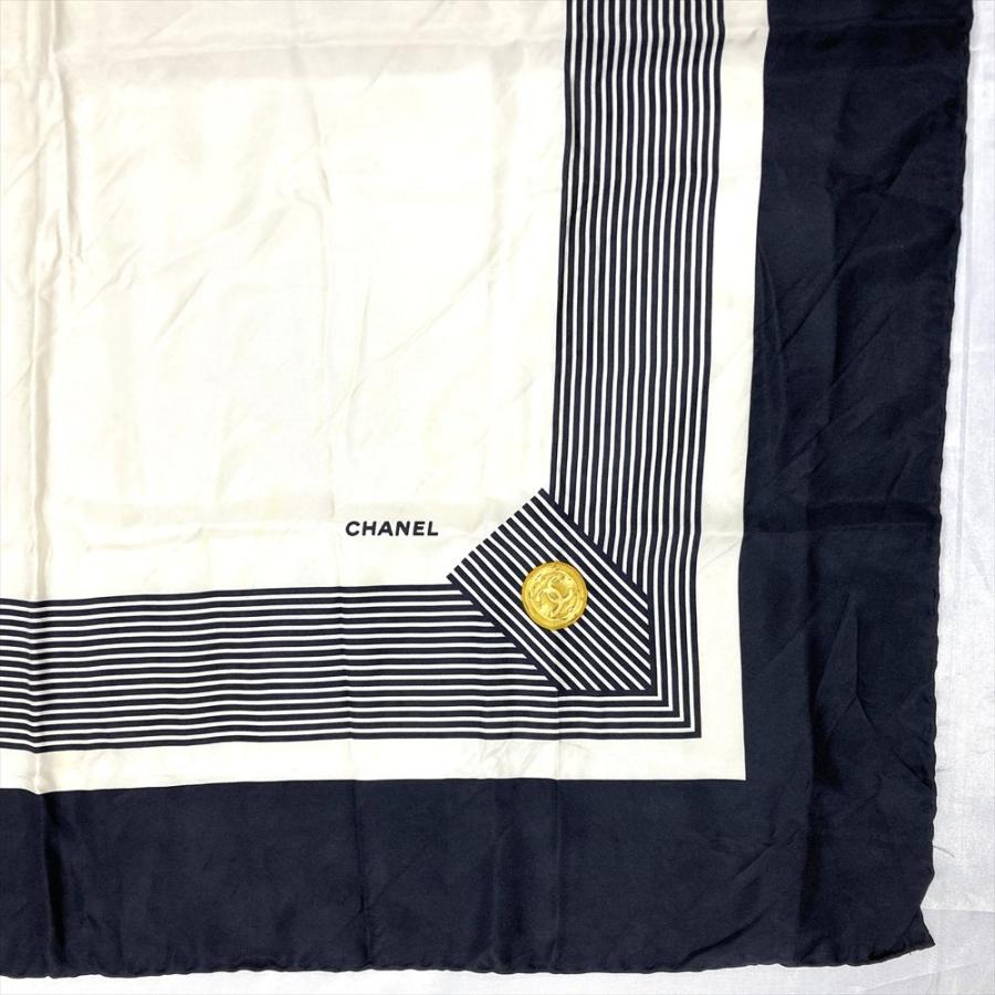 CHANEL（シャネル） ココマーク コイン スカーフ シルク ブラック