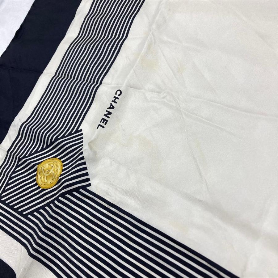 CHANEL スカーフ ココマーク ゴールドチェーン 黒×金 【公式通販】