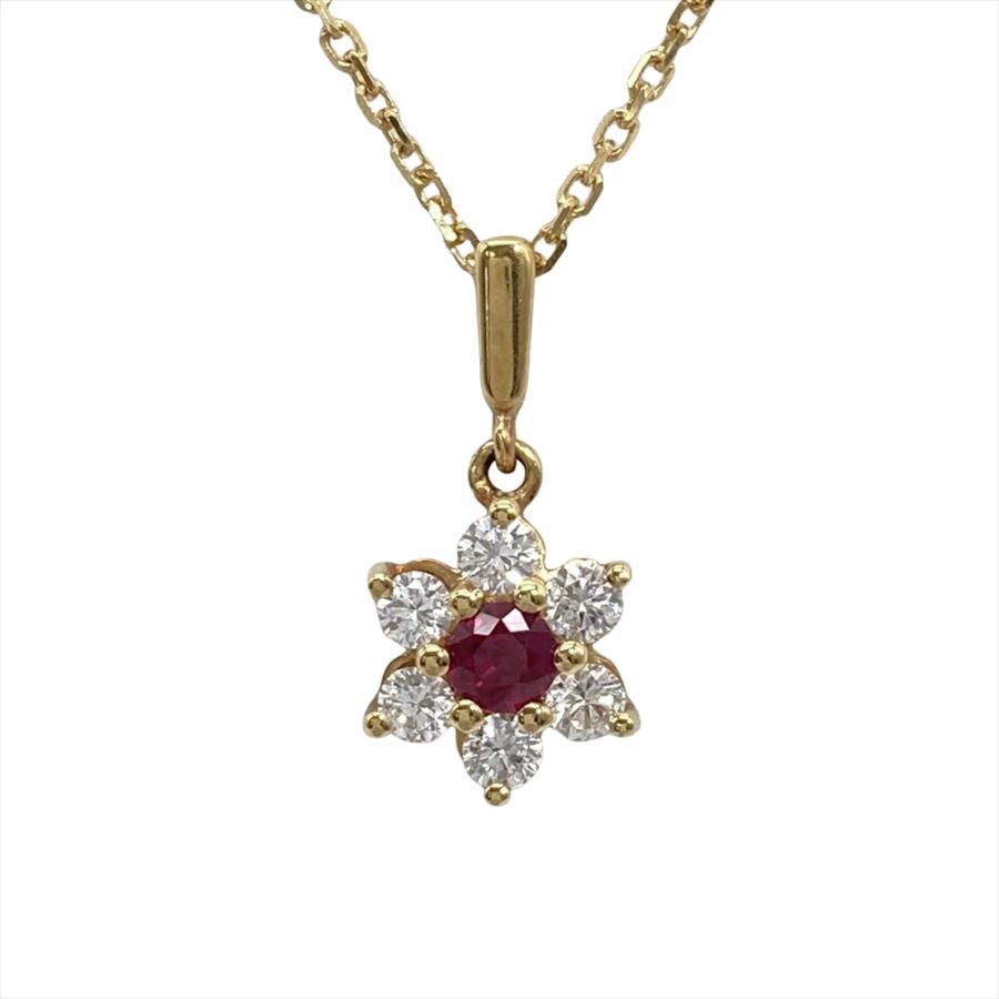 MIKIMOTO（ミキモト） フラワーモチーフ ネックレス ダイヤモンド 0.24