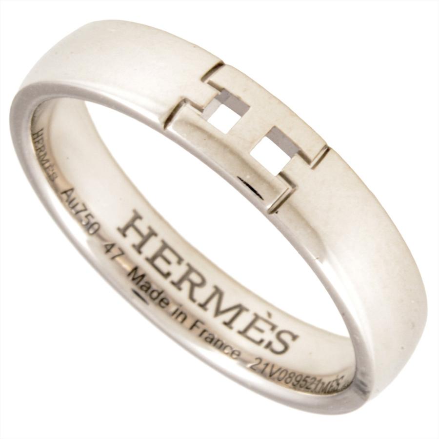 エルメスHERMESエヴァー・ヘラクレス リング47 K18WG ダイヤモンド HERMES（エルメス） エヴァー ヘラクレス リング 指輪 #47 K18WG 3.2g