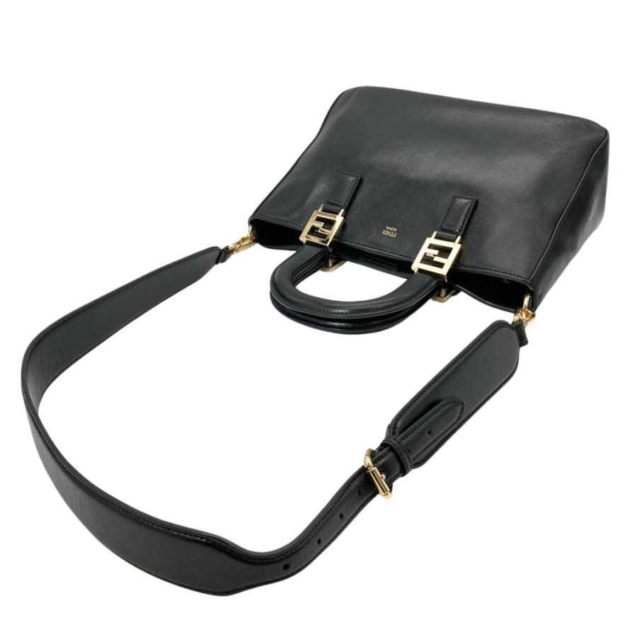 FENDI（フェンディ） FENDI FF ハンドバッグ レザー 8BH367 ブラック
