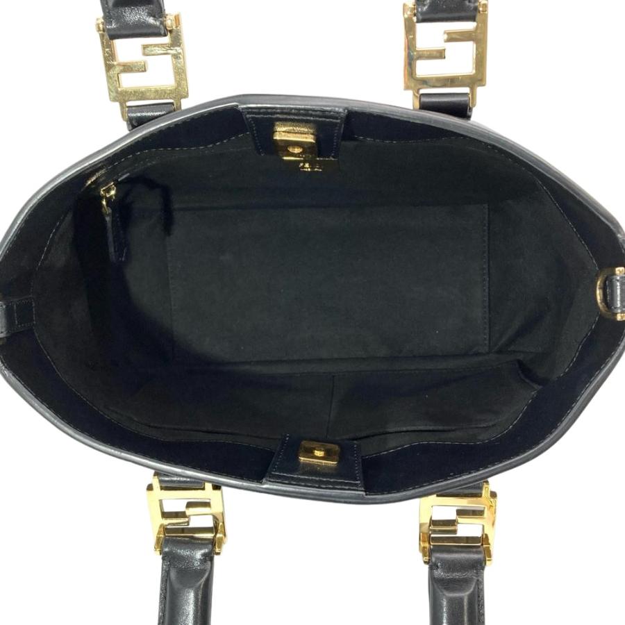 FENDI（フェンディ） FENDI FF ハンドバッグ レザー 8BH367 ブラック