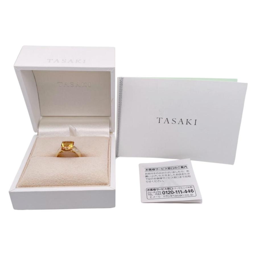 タサキ TASAKI リング 指輪 シトリン 2.86ct 約11号 K18YG 6.4g