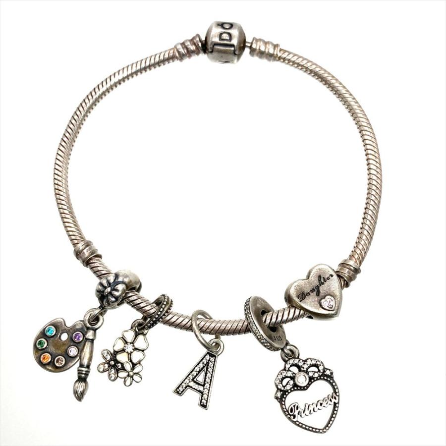 PANDORA シルバーチャーム付きブレスレット チャームパンドラ箱付特典あり パンドラ PANDORA チャーム ブレスレット SV925 26.6g シルバー金具