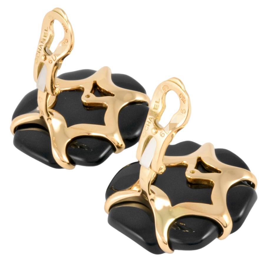 CHANEL（シャネル） カメリア イヤリング K18YG ブラックカルセドニー 