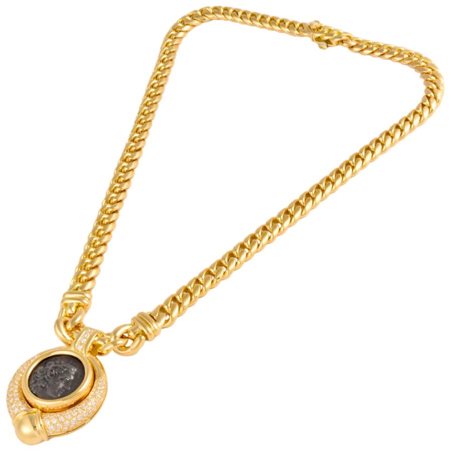 モネーテ ブルガリ BVLGARI ネックレス K18YG ダイヤモンド
