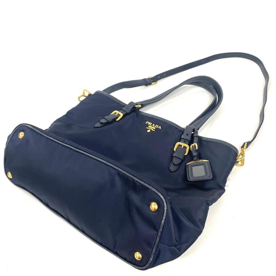 PRADA（プラダ） トートバッグ ナイロン BR4997 ネイビー : ゴールド