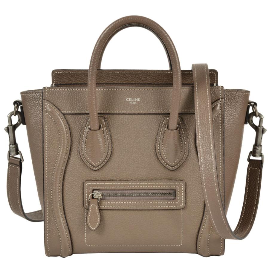 CELINE モノグラムレザーハンドバッグ CELINE（セリーヌ） ラゲージ ナノショッパー ハンドバッグ 2WAY