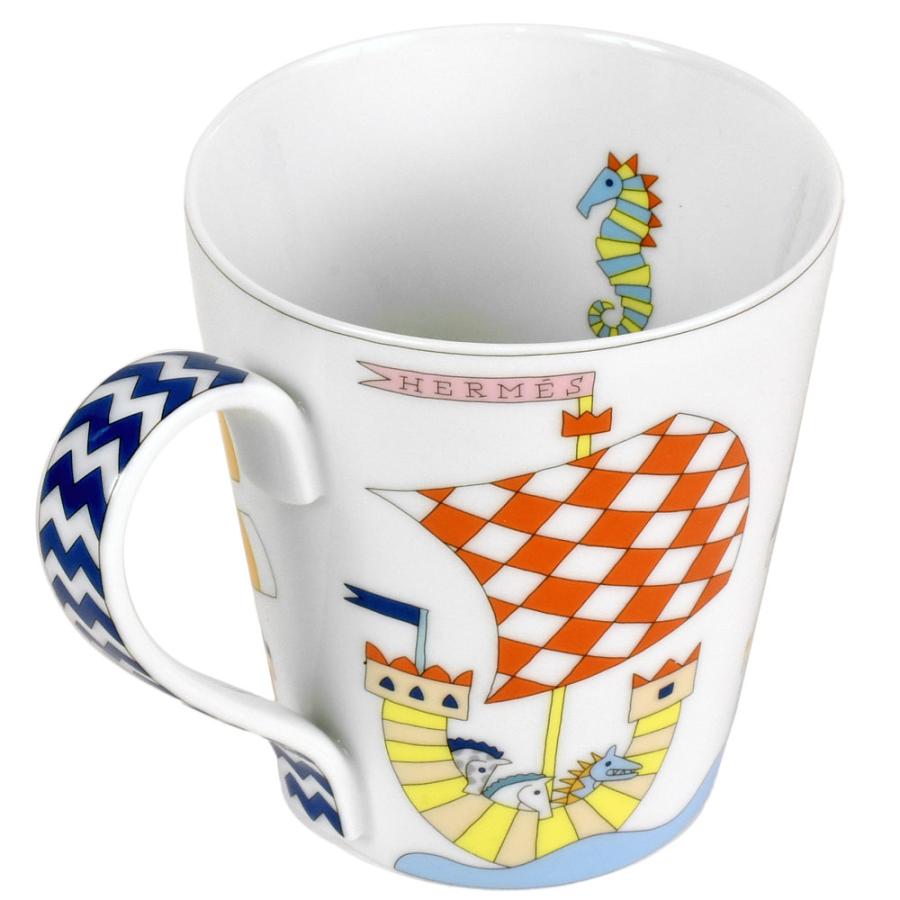 HERMES エルメス エポペ マグカップ 陶器 マルチカラー ホワイト HERMES エルメス エポペ マグカップ 陶器 マルチカラー ホワイト