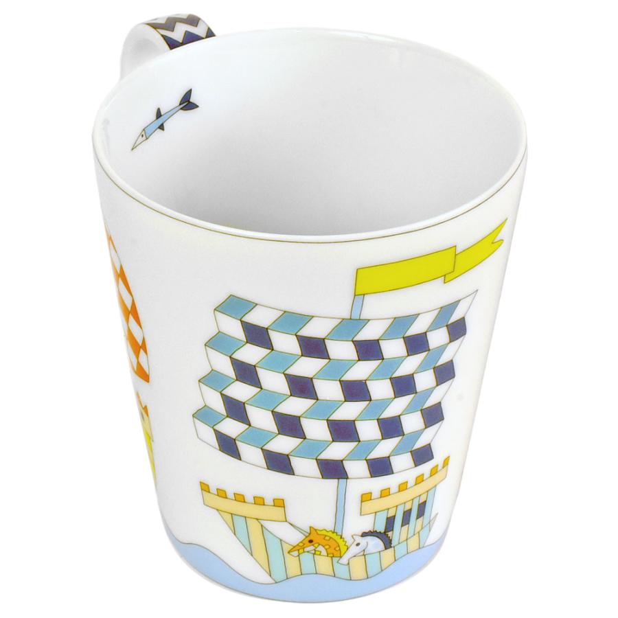 HERMES エルメス エポペ マグカップ 陶器 マルチカラー ホワイト HERMES エルメス エポペ マグカップ 陶器 マルチカラー ホワイト