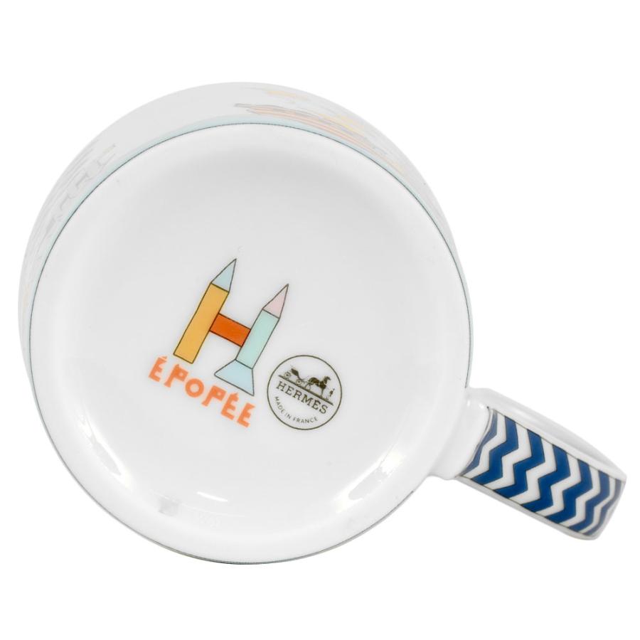 HERMES エルメス エポペ マグカップ 陶器 マルチカラー ホワイト HERMES エルメス エポペ マグカップ 陶器 マルチカラー ホワイト