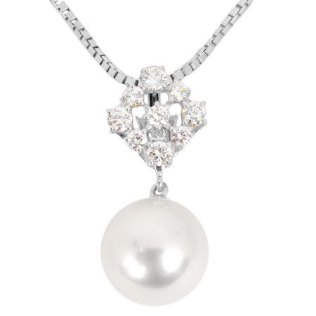 田崎真珠 TASAKI パール 11.5mm 南洋白蝶真珠 ダイヤモンド ネックレス 