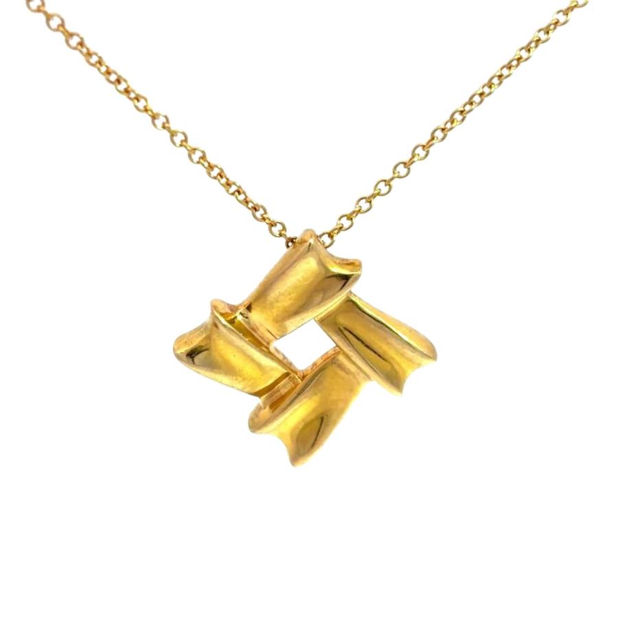 TIFFANY&Co.（ティファニー） ボウリボン スクエア ネックレス K18YG