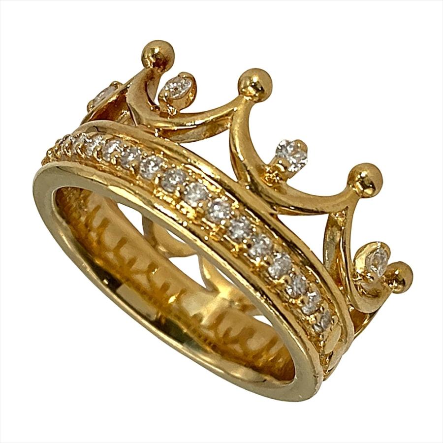 王冠モチーフ メレダイヤ リング 指輪 ダイヤモンド 0.17ct 約2号