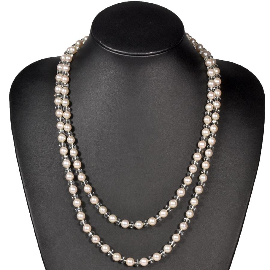 タサキ TASAKI ヴァリエ ネックレス シルバー パール 7.0mm クリスタル 
