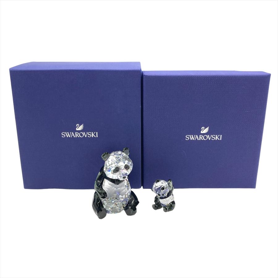 SWAROVSKI（スワロフスキー） パンダの親子 オブジェ 置物 5063690
