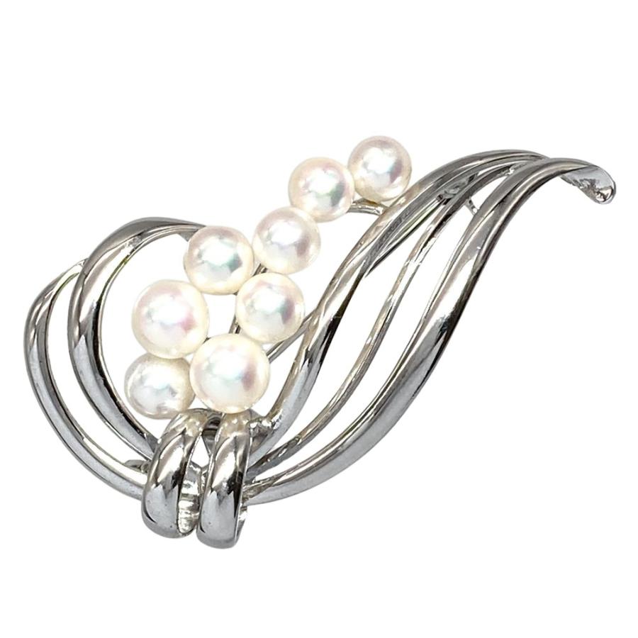 【美品】MIKIMOTO ミキモト　真珠　パール　ブローチ シルバー MIKIMOTO（ミキモト） パール 8P ブローチ シルバー 真珠 レディース