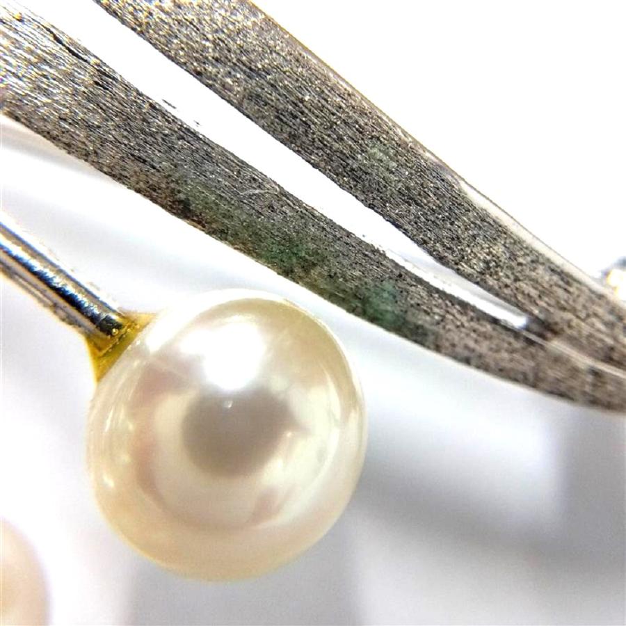 MIKIMOTO（ミキモト） フラワー 5P パール ブローチ シルバー 6.8g