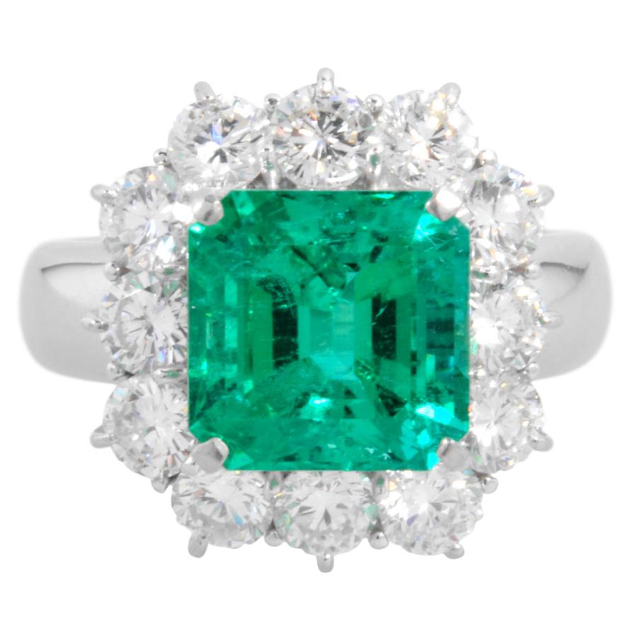 pt900 刻印 エメラルド2.50ct ダイアモンド0.35ct 指輪 PT900 0.57ct