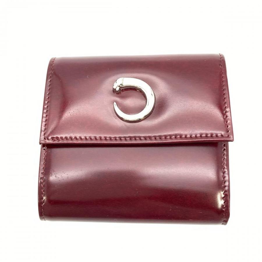 Cartier（カルティエ） パンテール 二つ折り財布 パテントレザー