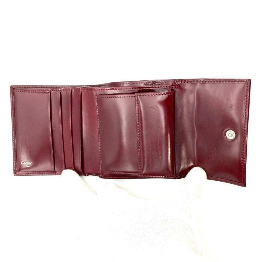 Cartier（カルティエ） パンテール 二つ折り財布 パテントレザー