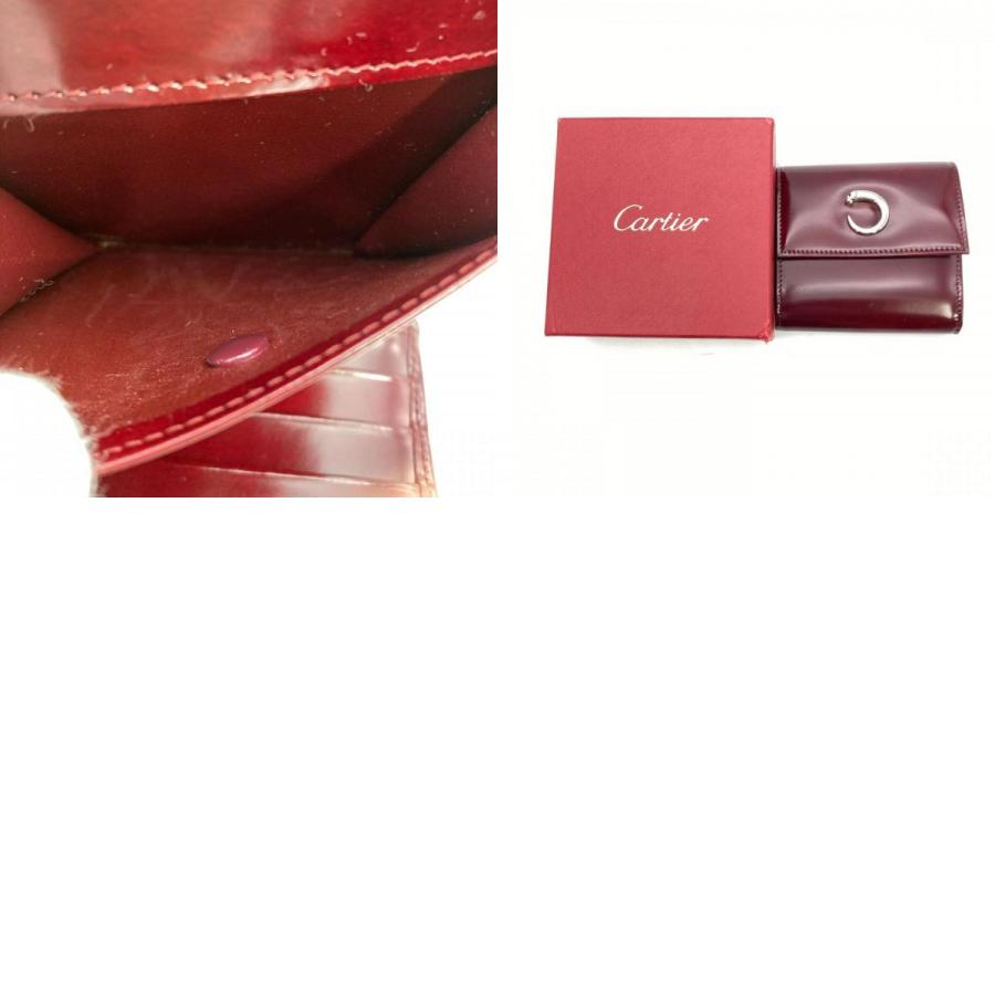 Cartier（カルティエ） パンテール 二つ折り財布 パテントレザー