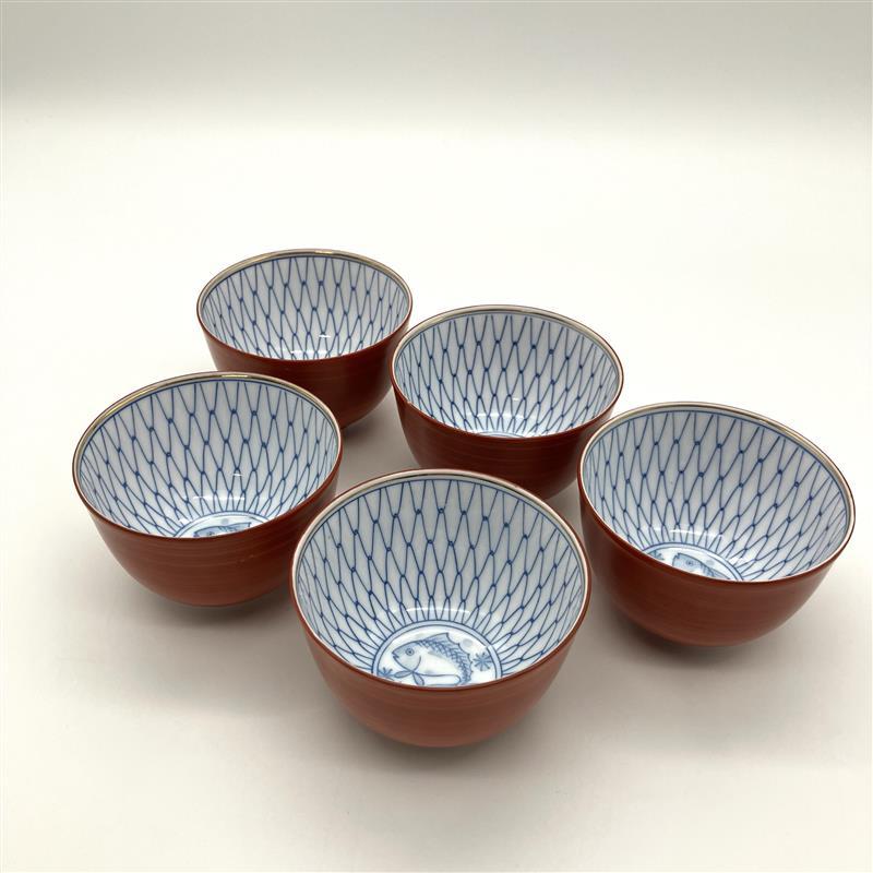 三彩亭 龍峰窯 湯呑 煎茶碗 5客セット : ゴールドプラザ ヤフー店