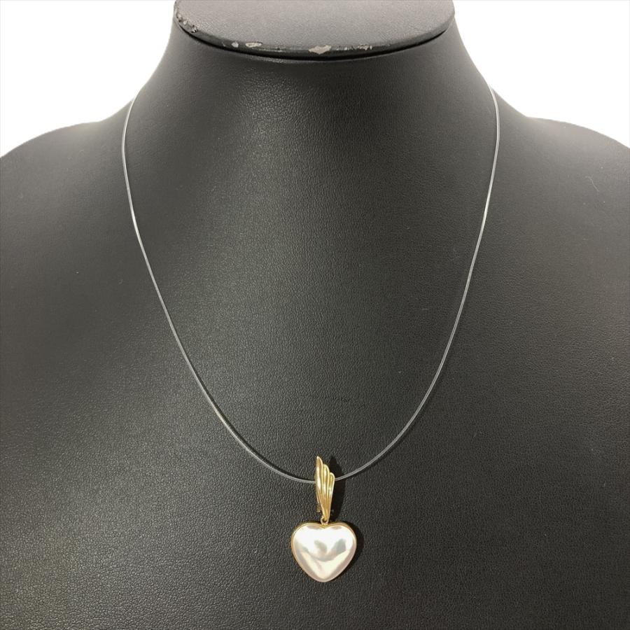 タサキ TASAKI マベパール ハート ペンダントトップ K18YG 4.0g
